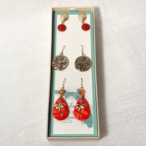 Brand New Earring Set of Tropical Beach-Theme Summer Earrings NWT
